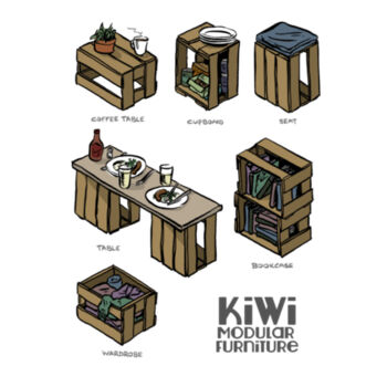 Kiwi Modular Furniture - Womens Basic Tee Design